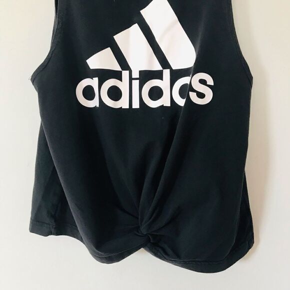 Adidas | black cropped tank top | size small - Picture 6 of 6